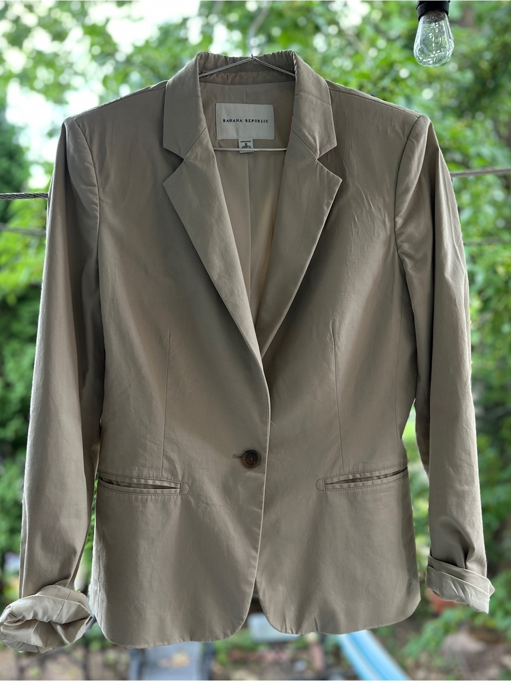 Banana Republic Taupe Single-Button Suit Jacket